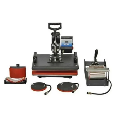 Heavy Duty 5-in-1 Digital Heat Press Machine for T-Shirts, Mugs, Caps & Plates - 12x15 Inch, Versatile & Durable